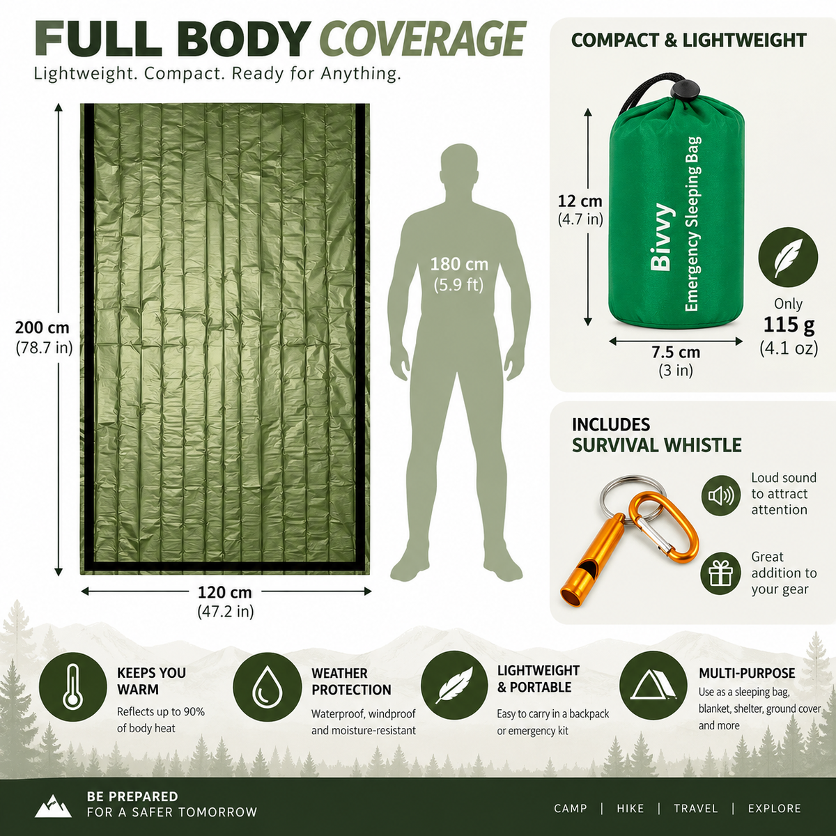 Emergency Bivy Survival Sleeping Bag