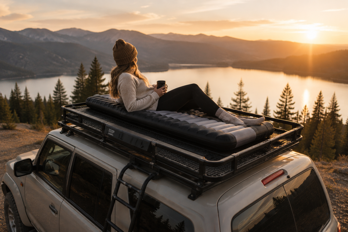 Ultralight Camping Sleeping Pad with Built-in Foot Pump