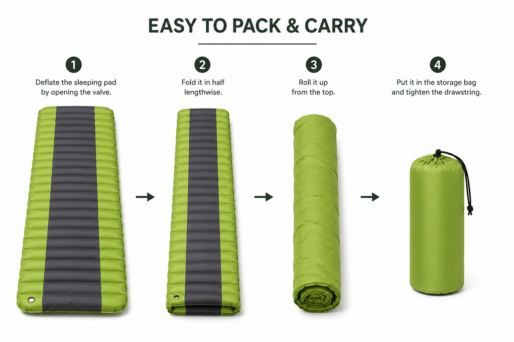 Ultralight Camping Sleeping Pad with Built-in Foot Pump