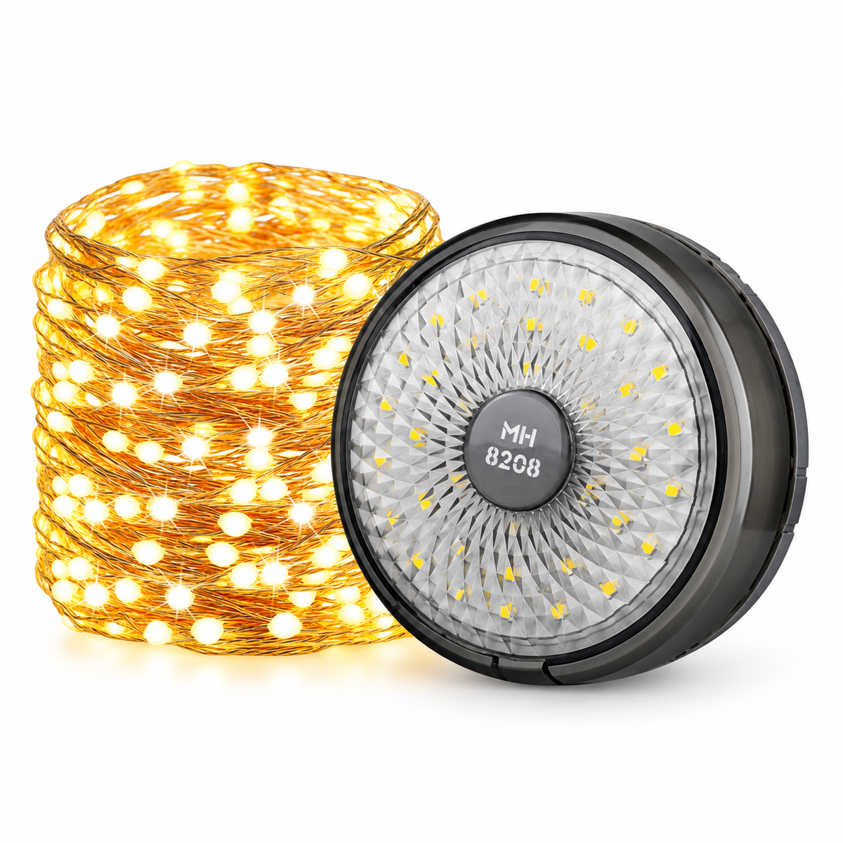 2-in-1 Camping Lantern with Built-In Retractable String Light