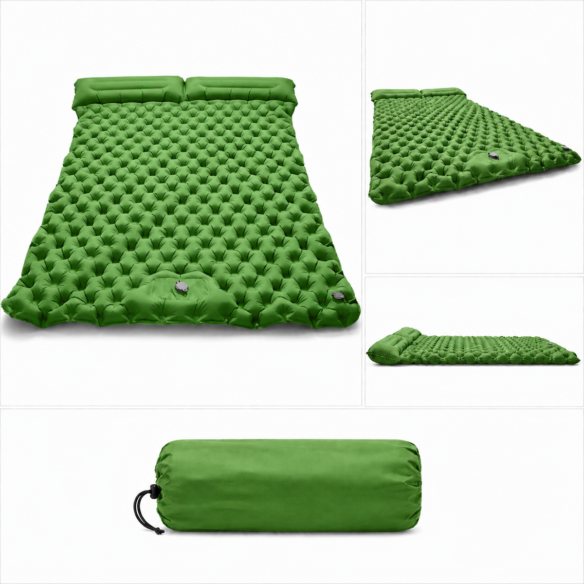 Ultralight Double Camping Sleeping Pad with Built-in Foot Pump & Pillow