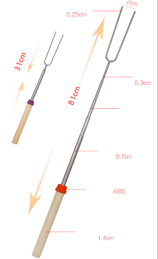 Stainless Steel Telescoping BBQ Roasting Fork