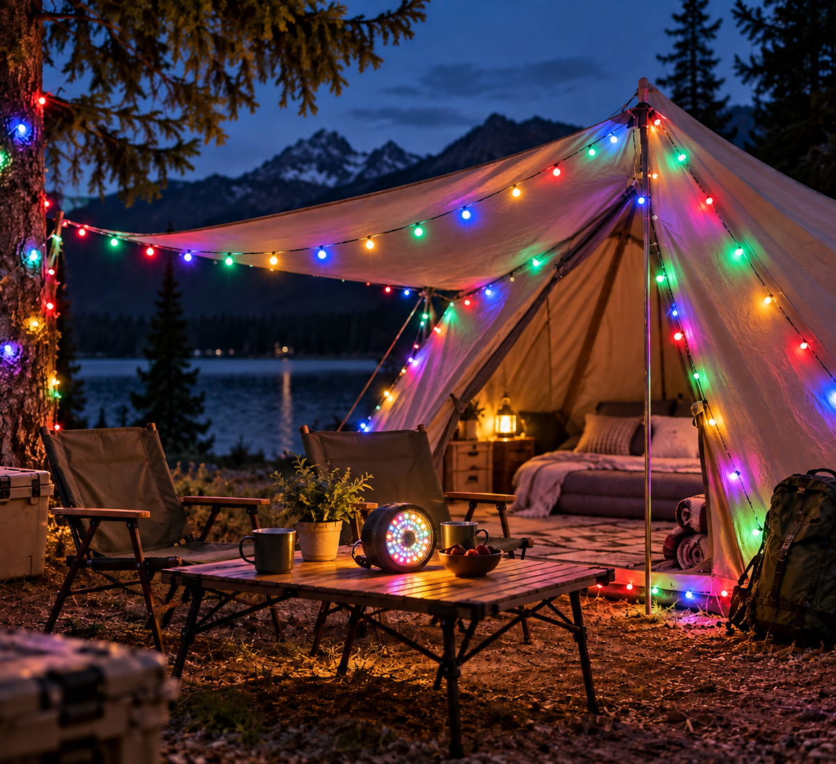 Glow Lantern with String Lights